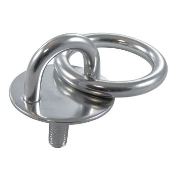 Oogplaat rond met draadeind en ring 33 mm RVS-304