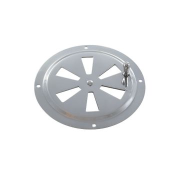 Luchtrooster rond afsluitbaar, 125mm RVS-316 (A4)