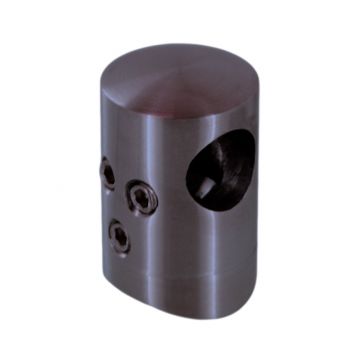 Dwarsstafhouder midden staf 12 mm voor buis 42,4 mm RVS-316 antracietgrijs model 0611