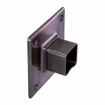 Muurflens voor koker 40 x 40 mm vast RVS-316 antracietgrijs model 4184