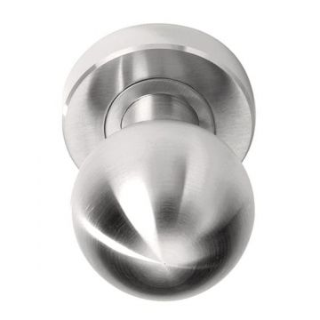 Massieve voordeurknop vast op rozet BASICS LB55V, mat RVS