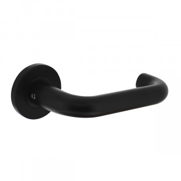 Intersteel Deurkruk Rond op rozet Ëœ55x8 mm aluminium zwart