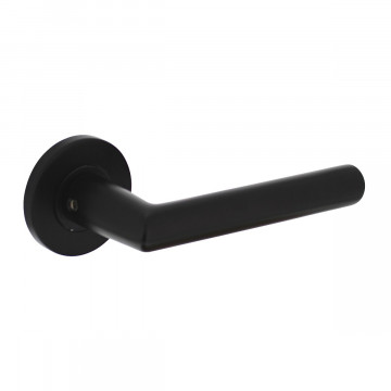 Intersteel Deurkruk Hoek 90Â° op ronde rozet Ëœ55x8 mm aluminium zwart