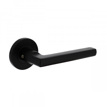 Intersteel Deurkruk Hoek 90Â°-vlak op rozet Ëœ55x8 mm aluminium zwart