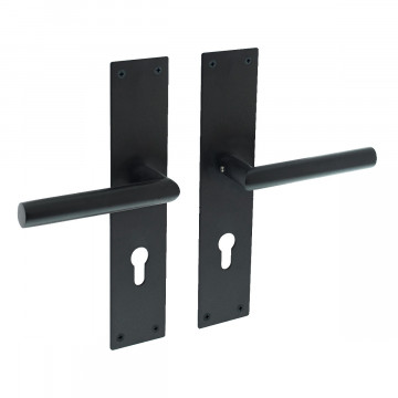 Intersteel Deurkruk Jura met schild 250x55x2mm profielcilindergat 72mm zwart RVS-304