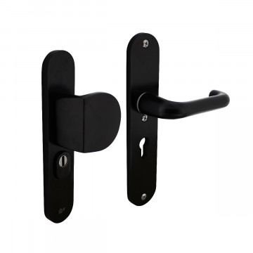 Intersteel Veiligheidsbeslag SKG*** greep/kruk profielcilinder 55 mm met kerntrekbeveiliging aluminium zwart