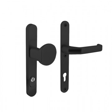Intersteel Veiligheidsbeslag smal SKG*** greep/kruk profielcilinder 92 mm met kerntrekbeveiliging zwart
