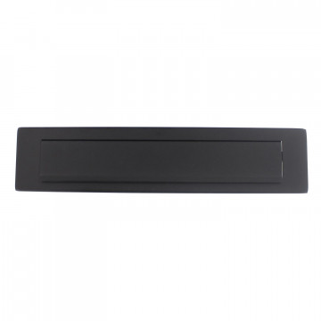Intersteel Brievenbus met klep/regenrand rvs/mat zwart