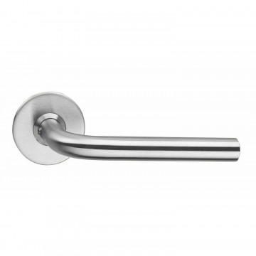 Intersteel Deurkruk Recht 16 mm slank op rozet met ring rvs geborsteld