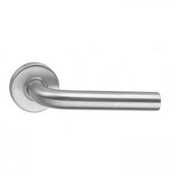 Intersteel Deurkruk Recht geveerd op rozet ˜53x10 mm met ring rvs geborsteld