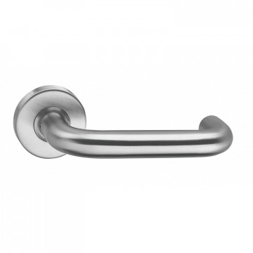 Intersteel Deurkruk Rond geveerd op rozet ˜53x10 mm met ring rvs geborsteld