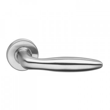 Intersteel Deurkruk Jupiter geveerd op rozet ˜53x10 met ring rvs geborsteld