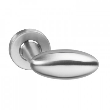 Intersteel Deurkruk Golfclub geveerd op rozet ˜52x10 met ring rvs geborsteld