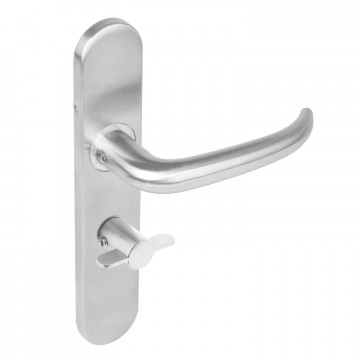 Intersteel Deurkruk Sabel op op schild toilet-/badkamersluiting 72 mm rvs geborsteld