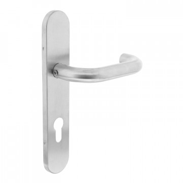 Intersteel Deurkruk Rond op op schild profielcilindergat 72 mm rvs geborsteld