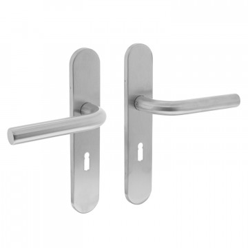 Intersteel Deurkruk Recht op verdekt schild sleutelgat 56 mm RVS-304