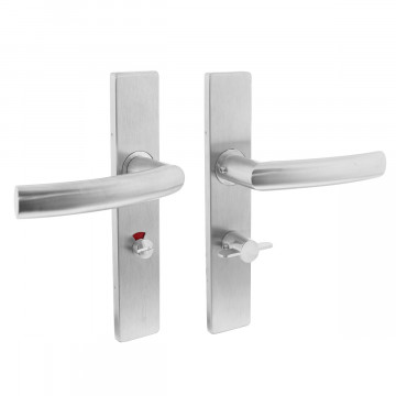Intersteel Deurkruk Blok op rechthoekig schild toilet-/badkamersluiting 63 mm rvs geborsteld