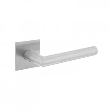 Intersteel Deurkruk Hoek 90° op vierkant magneet rozet rvs geborsteld