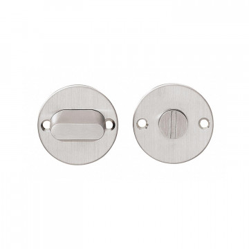 Intersteel Rozet rond plat 50 mm toilet-/badkamersluiting zonder venster met 8 mm stift rvs geborsteld