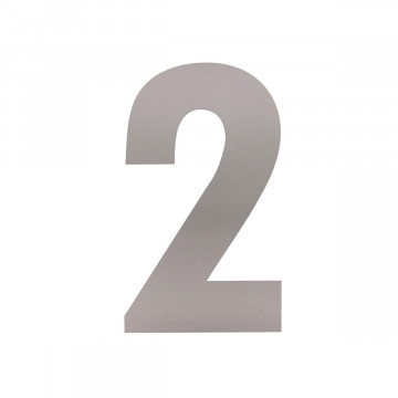 Intersteel Huisnummer 2 XL hoogte 30 cm rvs geborsteld