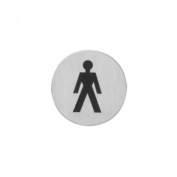 Intersteel Pictogram herentoilet zelfklevend rond rvs geborsteld