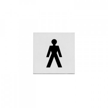Intersteel Pictogram herentoilet zelfklevend vierkant rvs geborsteld