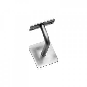 Intersteel Leuninghouder gebogen vierkant hol rvs geborsteld
