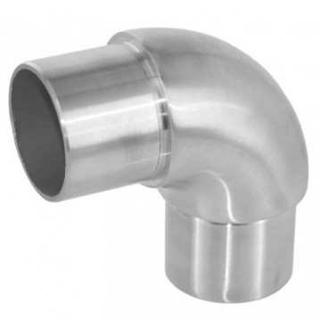 Buisverbinder 90 graden voor buis 60,3 x 2,0 mm vast RVS-304 mat geslepen model 0301
