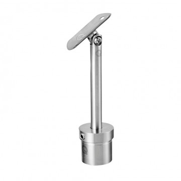 Railingsteun verstelbaar 48,3 x 2,0 mm ligger buis 48,3 mm RVS-304 mat geslepen model 0699