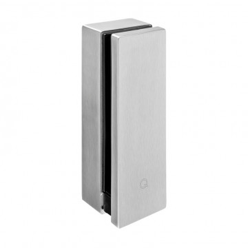 Glasadapter met achterplaat 210 x 65 mm vlak lengte 35 mm RVS-316 mat geslepen model 0763