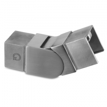 Hoekverbinder variabel (25°-55°) omhoog 40 x 40 mm verstelbaar RVS-316 mat geslepen model 6342