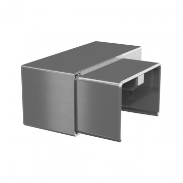 Muurflens 90 graden links voor U-profielbuis 60 x 40 mm vast RVS-316 mat geslepen model 6508