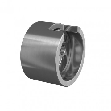 Muurflens voor blinde bevestiging U-profielbuis 42,4 mm onder vast aluminium mat geslepen model 6504
