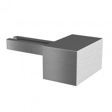 Muurflens 90 graden voor U-profielbuis 40 x 40 mm vast aluminium mat geslepen model 6508