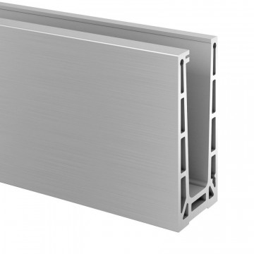 Easy Glass Pro vloerprofiel, topmontage, op maat gezaagd, model 8110, aluminium (geanodiseerd)
