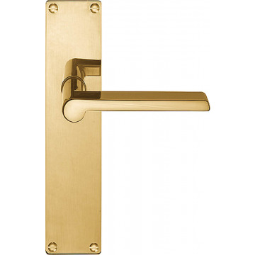 Deurkruk paar TIMELESS 1927MPSFC massief ongeveerd op schild blind messing ongelakt