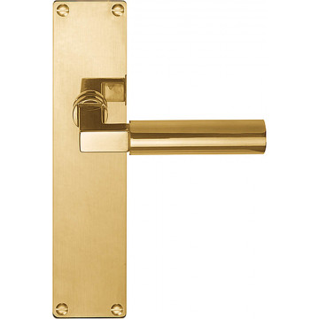Deurkruk paar TIMELESS 1930MPSFC massief ongeveerd op schild blind messing ongelakt