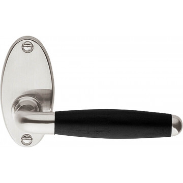 Deurkruk paar TIMELESS 1932MRO ongeveerd op rozet mat nikkel/ebbenhout