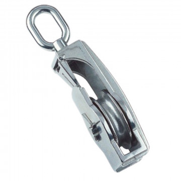 Klapkatrol met warteloog rol diameter 50 mm touwmaat 14 mm RVS-316