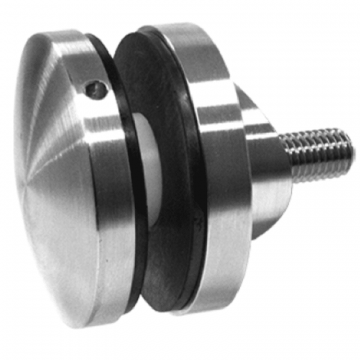 Glasadapter bol met afstandsschijf Ø 52 mm buis Ø 42,4 mm RVS-304 mat geslepen