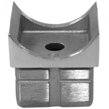Buisverbinder 40 x 40 mm voor ligger buis 42,4 RVS-304 mat geslepen