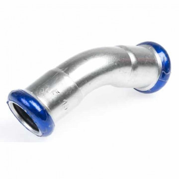 Pers bocht 45 graden, 54 mm, V-V RVS-316 (A4)