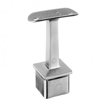 Railingsteun 40 x 40 x 2,0 mm voor ligger buis 42,4 mm RVS-304 mat geslepen model 4710