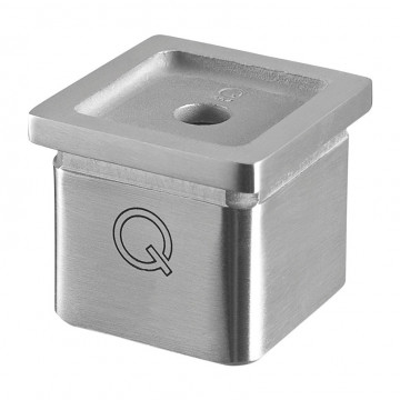 Buisadapter voor koker 40 x 40 x 2,0 mm vast RVS-304 mat geslepen model 4727