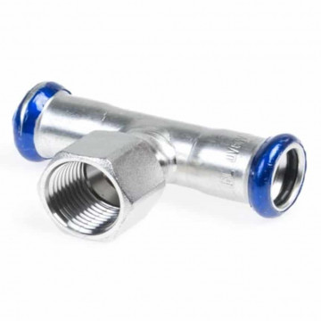 Opschroef T-stuk, 22 mm, V-V-3/4 inch bi RVS-316 (A4)