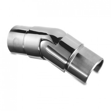 Hoekverbinder 25 tot 55 graden omlaag voor buis 42,4 x 1,5 mm verstelbaar RVS-304 glanzend gepolijst model 6302