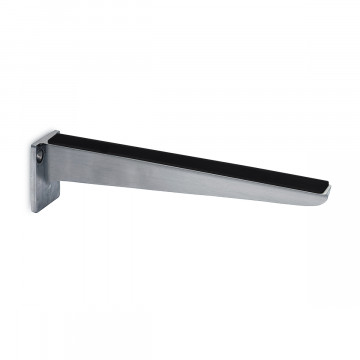 Glasplaatdrager incl. antislip rubber Debra vlak 200 mm zamak RVS look