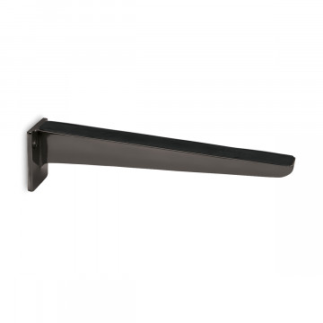 Glasplaatdrager incl. antislip rubber Debra vlak 200 mm zamak zwart