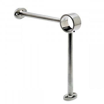 Voetsteun Barbera voor buis Ø 38,1 mm zamak RVS look