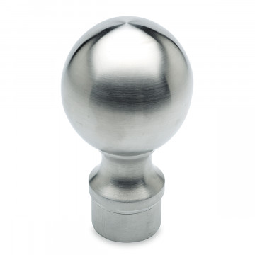 Eindbol Loranna voor buis Ø 38,1 mm zamak RVS look